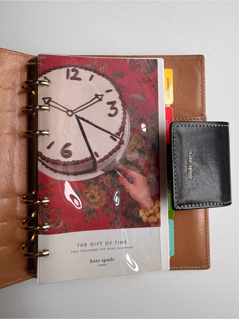 Kate Spade Italy Black Leather Planner Organizer